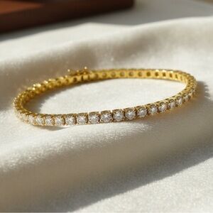 18K Gold Plated, 14.40CTW Moissanite Tennis Bracelet